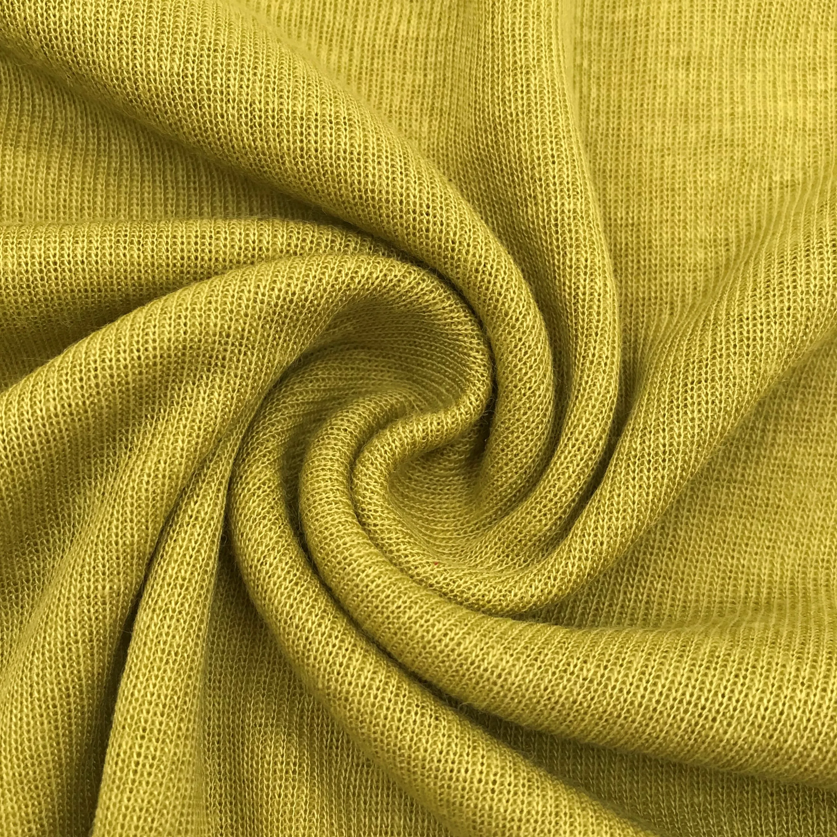 
1*1 Rib Knitted Fabric, 80% Tencel 20% Wool Knitted Sweater Fabric, Fabric for Blouse and Cardigan 