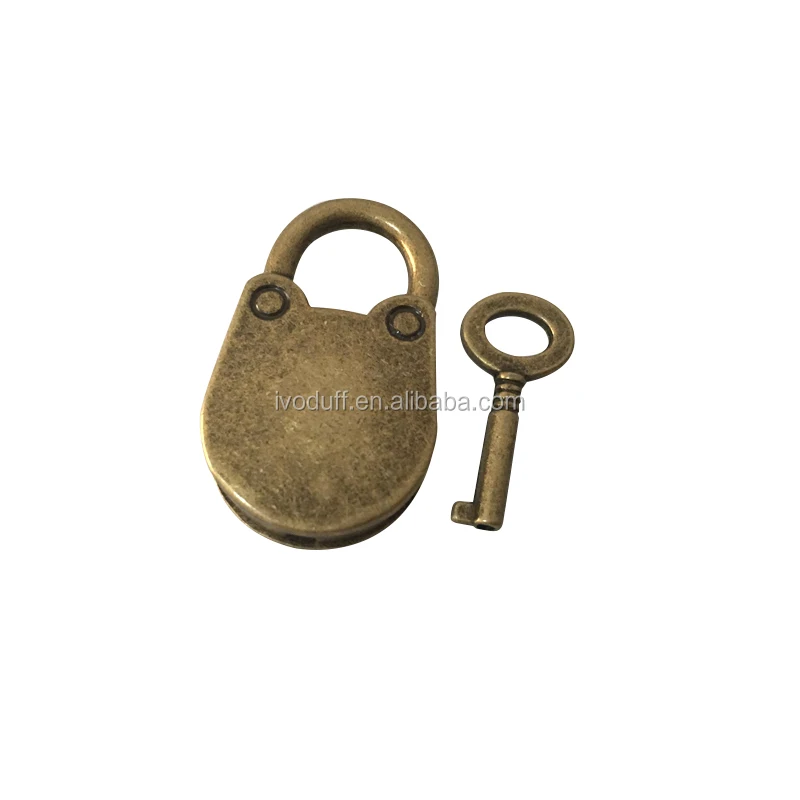 metal round padlock Factory Supply Old Vintage Antique Brass Padlock Lock With Key