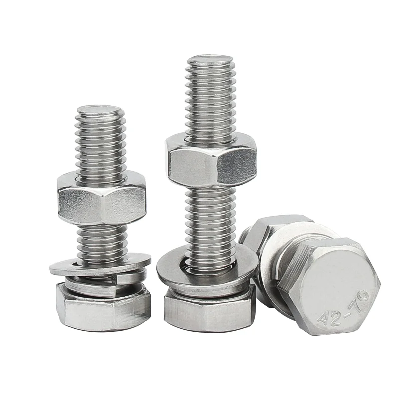 M6 M8 M10 Custom Stainless Steel Hexagon Ss 304 Nut and Bolts Sets Hex Head Bolt and Nut Manufacturers Hardware Fastener