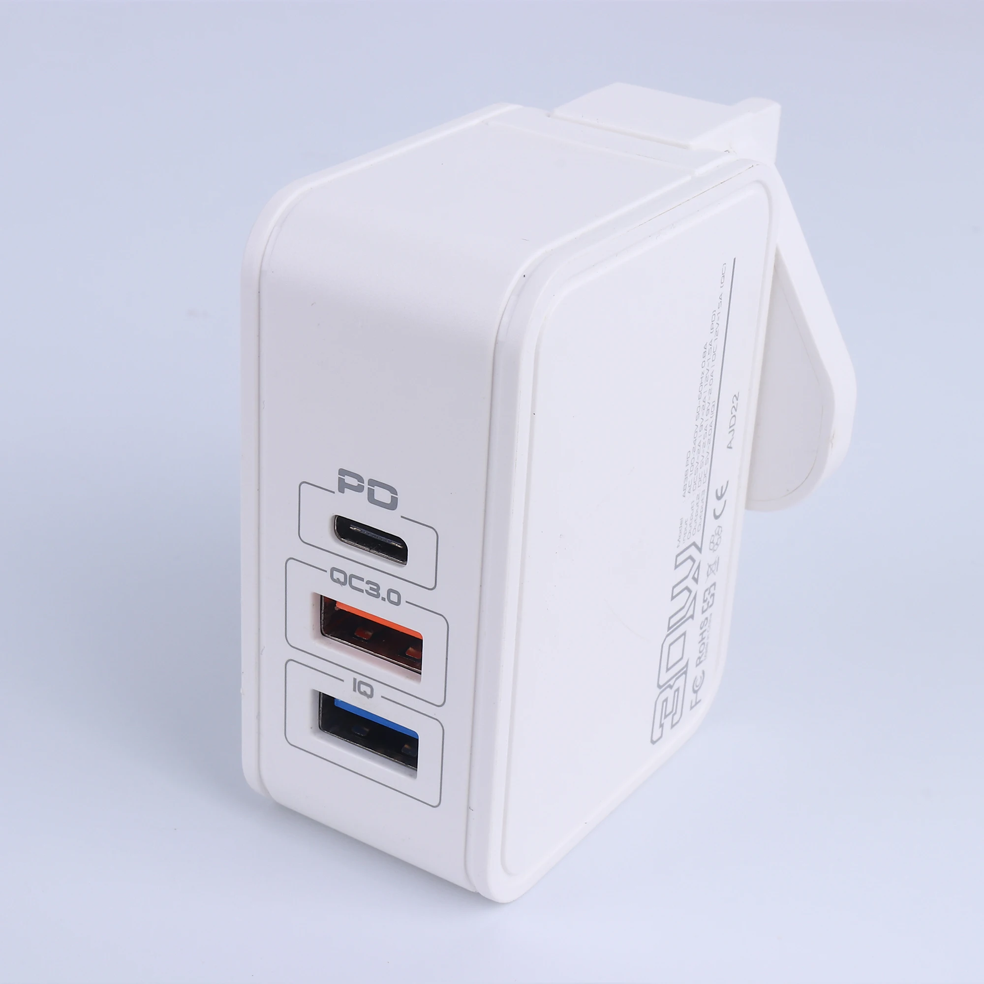 Fast Charger PD 18W QC 3.0  IQ 2.4A Output  UK  PIN ASPOR