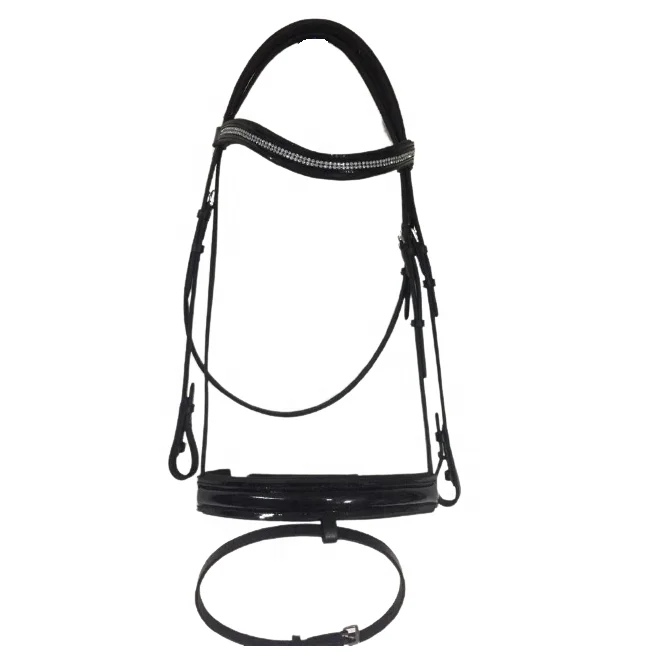 
Horse Raised Leather Bridle with Handmade Crystal Brow band 