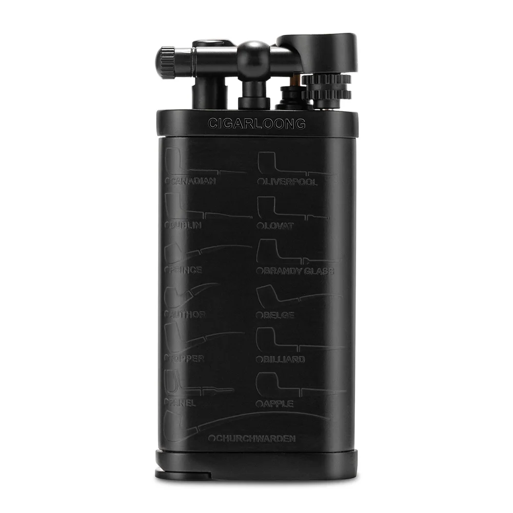 CIGARLOONG Customized Logo Multifunctional European Luxury Portable Single Fire Cigar Lighter with Pipe Press Bar
