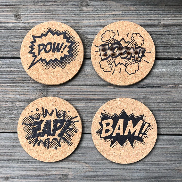 Personalized Custom Cork Coaster Sublimation Wood Cork Coaster Round Housewarming Gifts for New Home Present