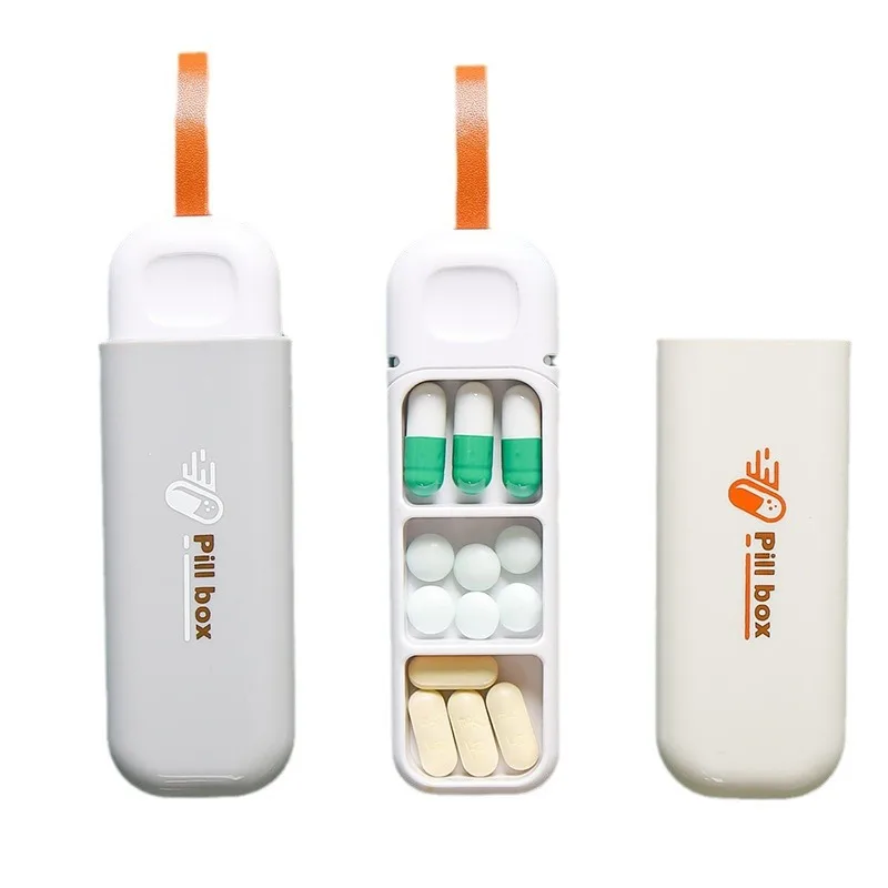 Hot Selling Portable Handheld Medicine Storage Box Pill Organizer with Hanging Rope for Medication Management