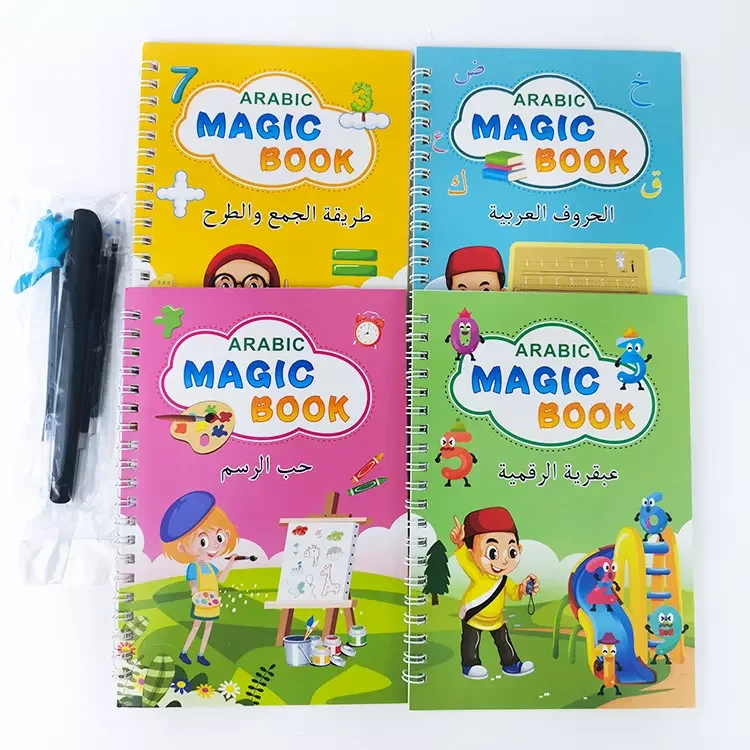 Arabic Magic Practice Copybook for Kids Reusable Handwriting English Calligraphy Magic Copybook