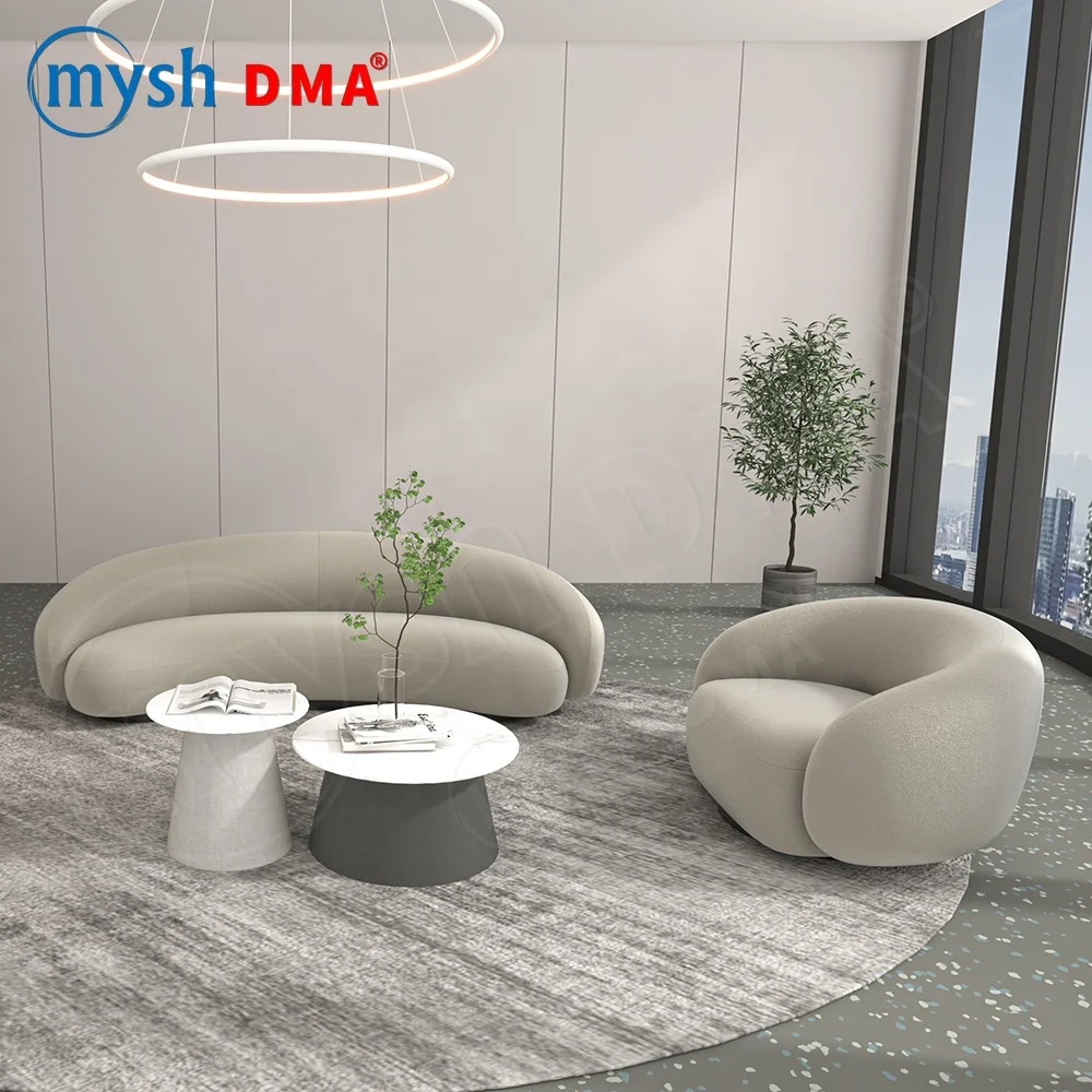 Гостиная прием специальный дизайн современный стиль модульный диван изогнутая бежевая офисная мебель стул