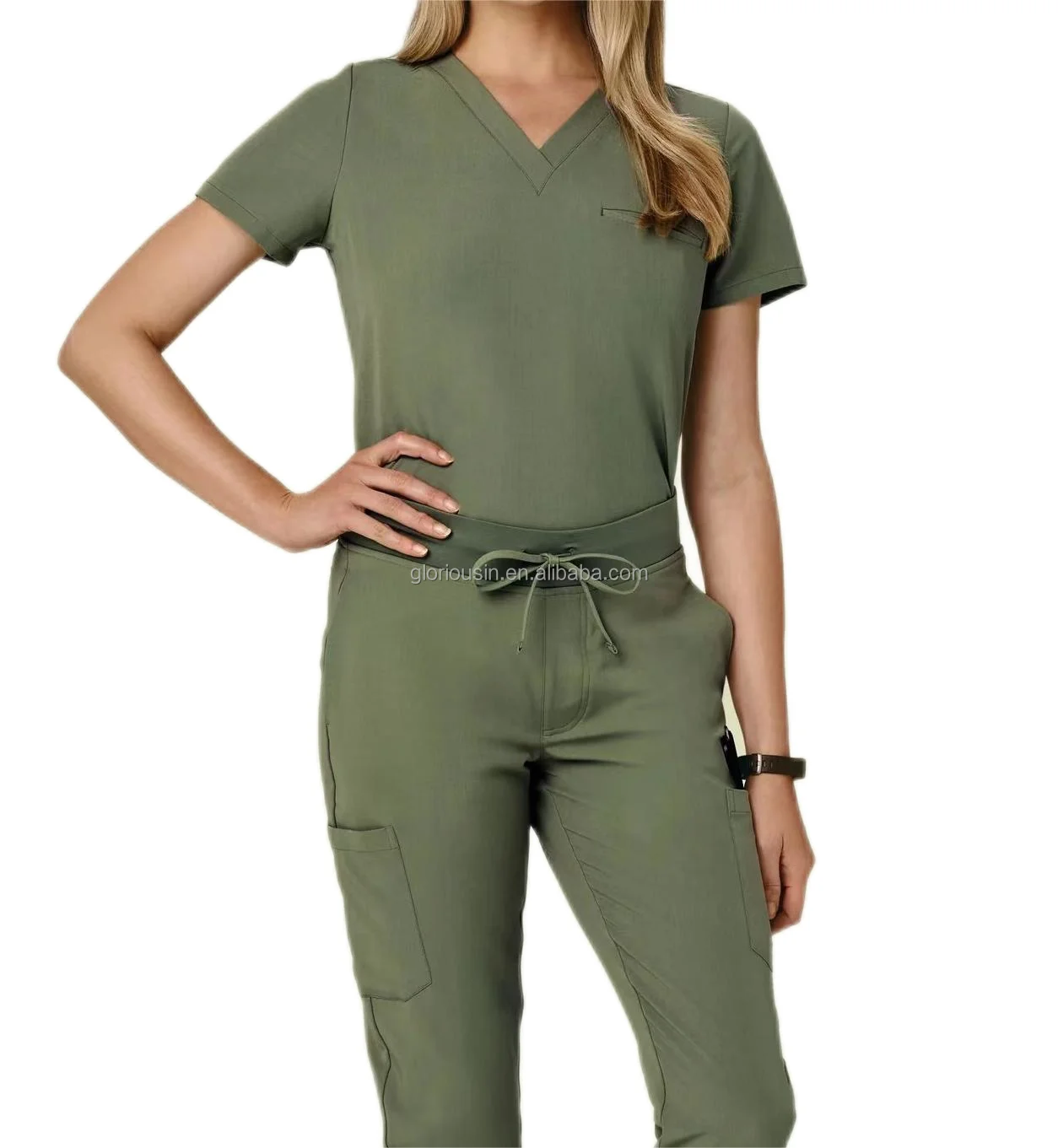 GloriousIn female scrubs set 2023 medical men oem uniforms jogger medical soft stretch barco brand soft fashion