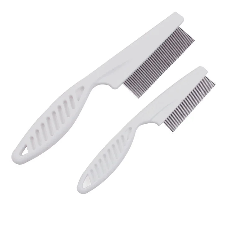 Wholesale white stainless steel pet comb professional needle anti lice comb