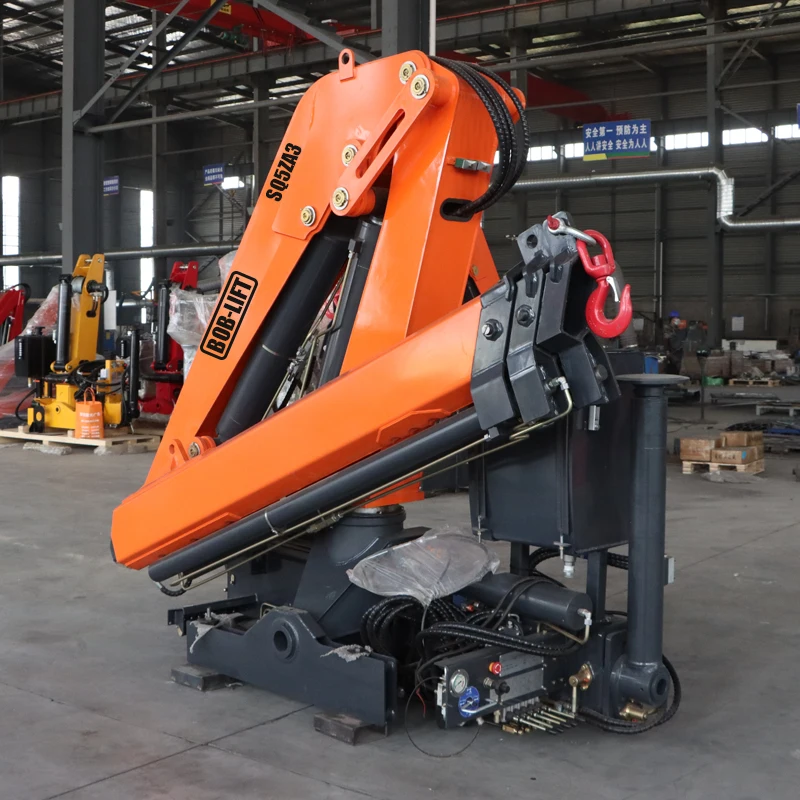 Hydraulic Truck Mounted Crane Folding Boom Truck Mounted BOB-LIFT 5 Ton Crane Knuckle Boom crane On Truck