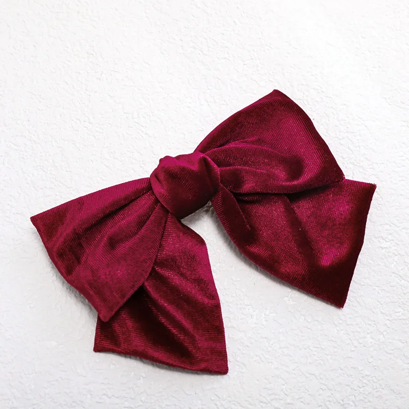 Fashion Big Korea Velvet  Bows Wholesale 12 Colors Hair Bows Clip for Girls Hair Woman Hair Accessory
