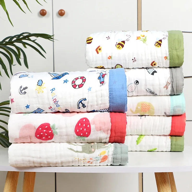 Wholesale absorbent Super Soft Custom Organic Cotton Receiving Baby Swaddle Muslin Blanket For Babies Newbomns