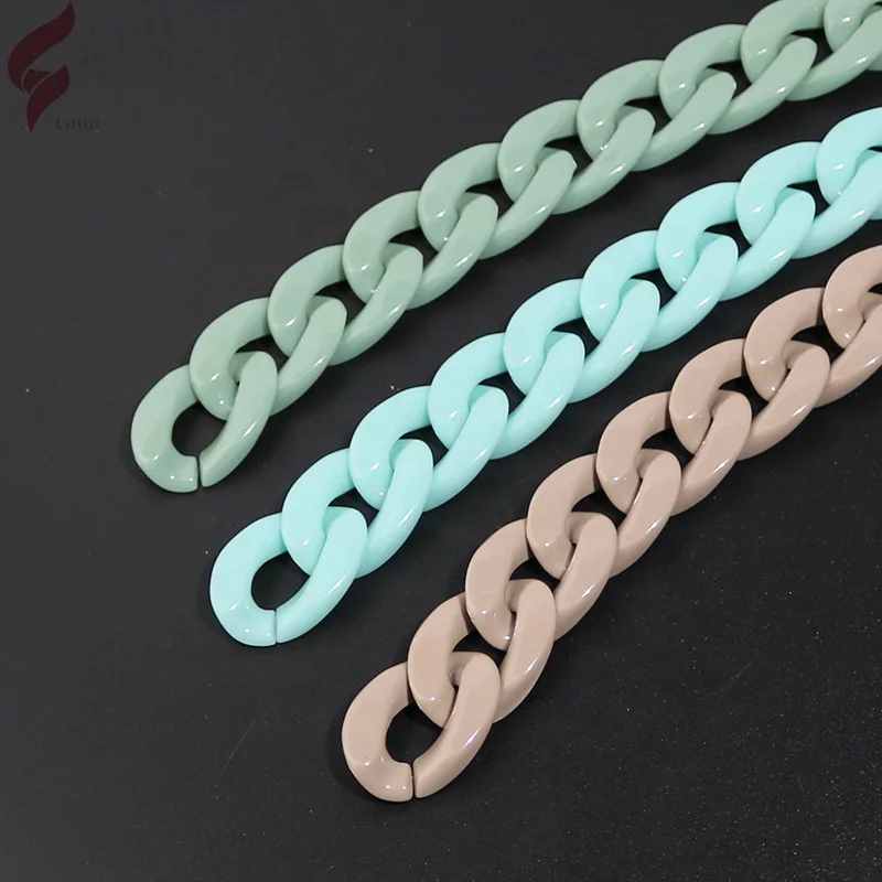 Lihui Factory Cheap Price Wholesale accessories resin plastic shoulder link acrylic bag handbag chain shoulder strap for bags