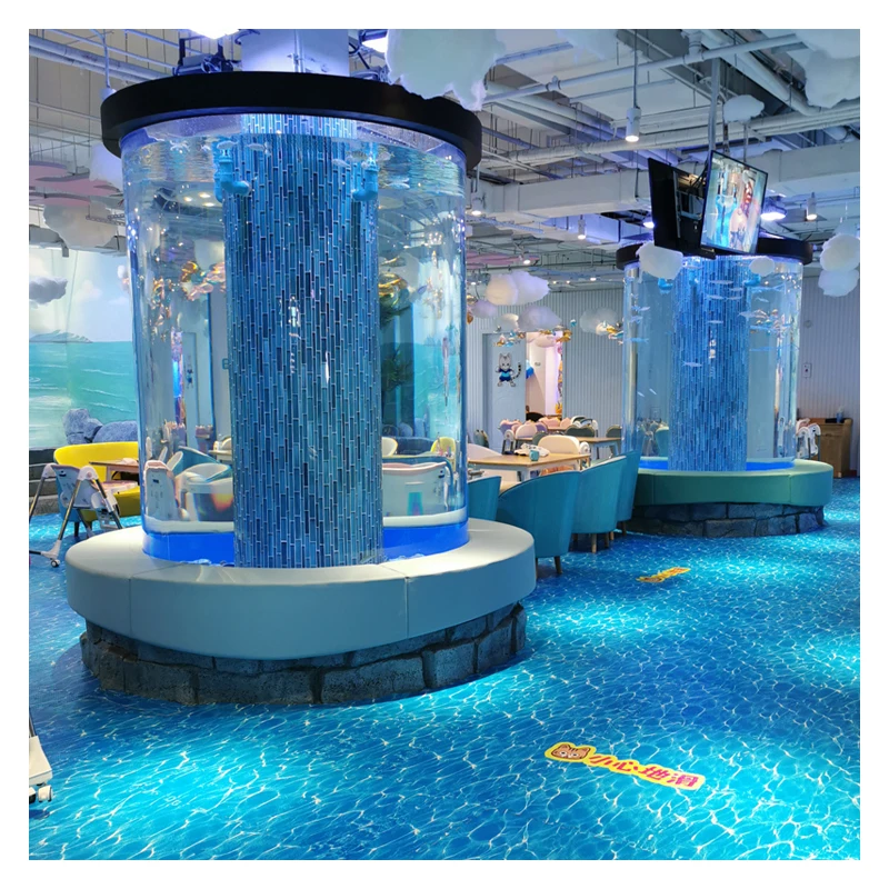 Clear acrylic cylinder panel acrylic aquarium wholesale fish aquarium big acrylic fish tank