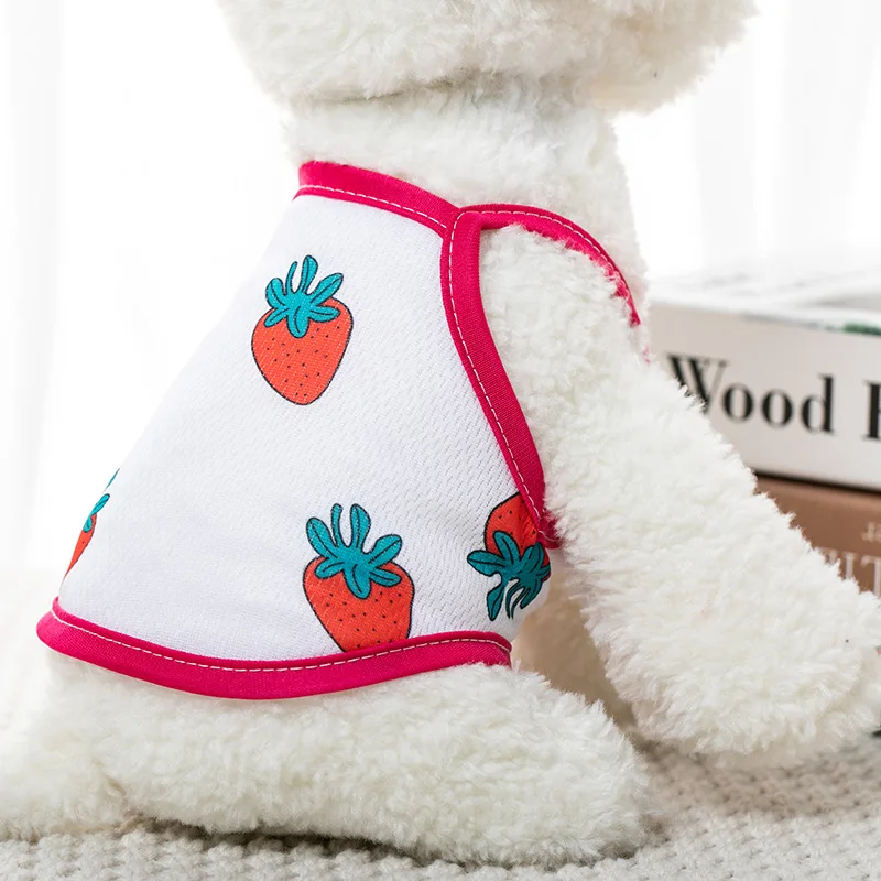 Wholesale Pet Clothing Cute Multicolor Fruit Design Dog Shirts Pet Puppy Cloth Soft Polyester Summer Dog Clothes