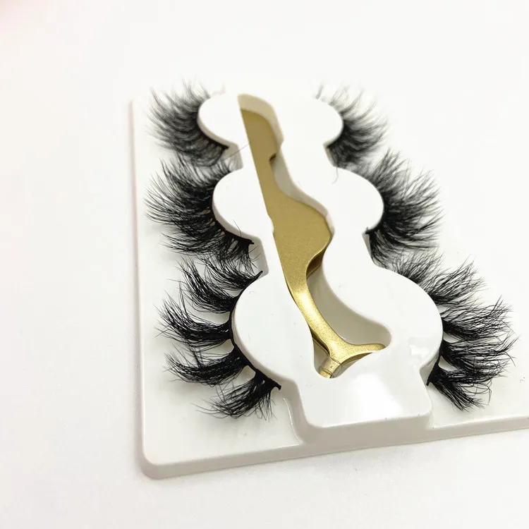 
Золотистые и Серебристые накладные ресницы 3D из искусственной норки 3 пары в комплекте с пинцетом для ресниц 