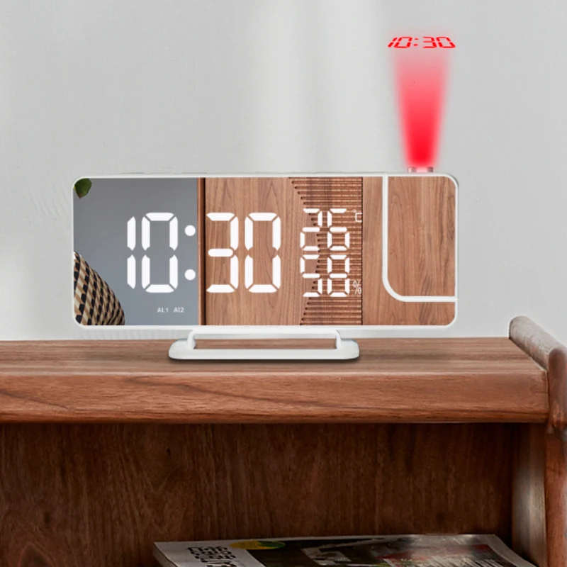 Daylight Led 2 Usb Chargers For Bedrooms Projection Mirror Alarm Projector Clock Clock