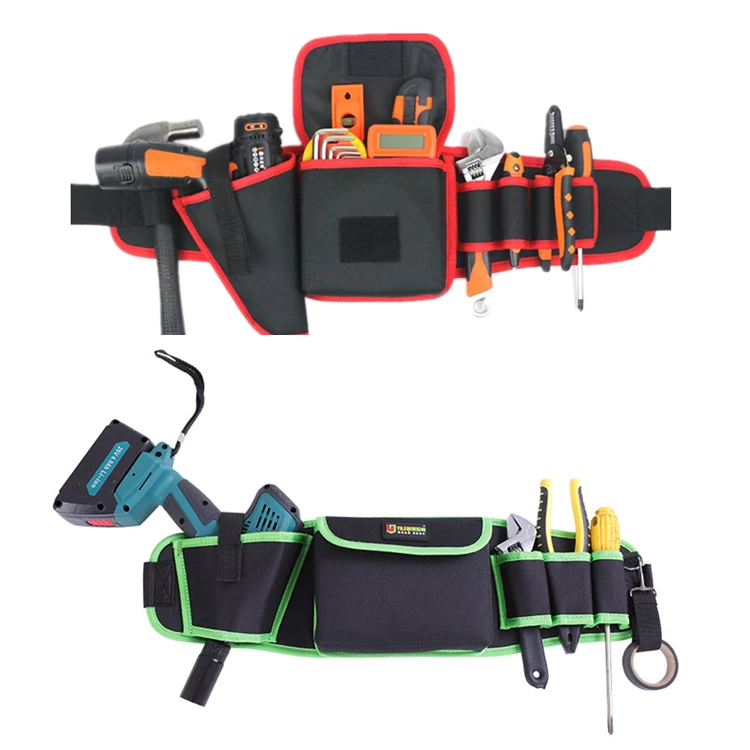 Multi-function Oxford Fabric Waist Utility Tool Bag Storage Hardware Bag Holder with Belt for Hammer Wrench Plier Tapes Clamps