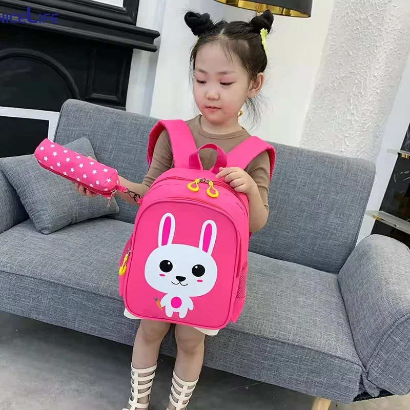 Wholesale Children School Bags Pink Cartoon Backpack For Kids Backpack School Bags with Pen Bag