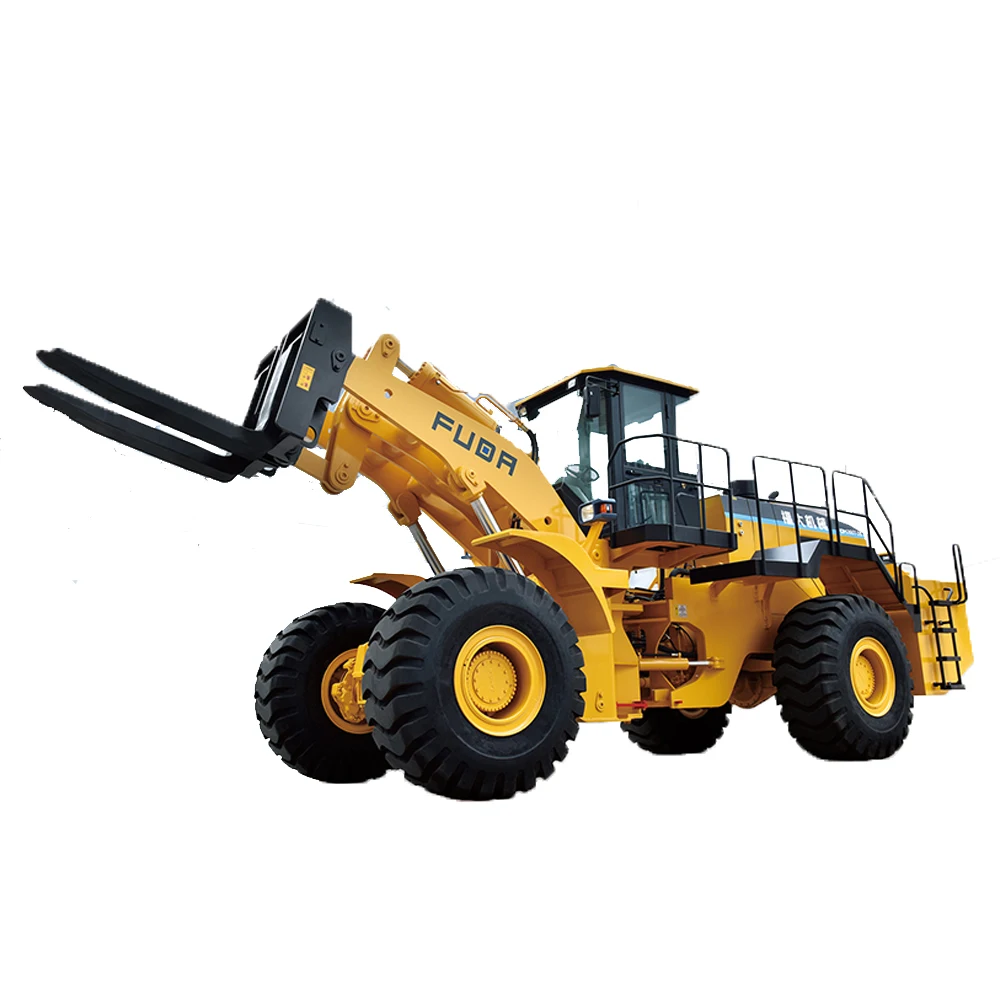 FUDA 26t Front End Wheel Loader With Forklift Attachment - Front Loader Forklift 26 Ton