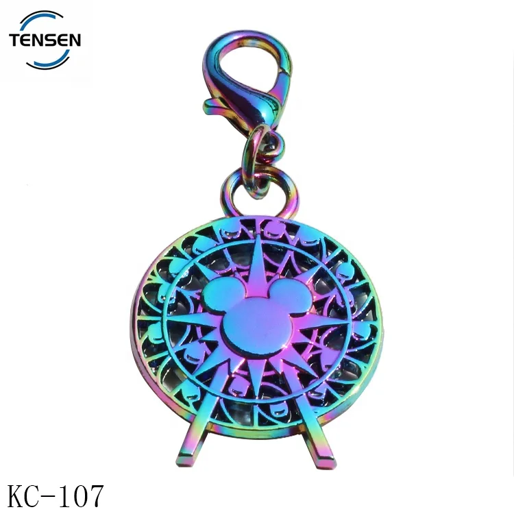 Custom rainbow cartoon hang charms zinc alloy diy accessory clasp key chain label for zipper puller
