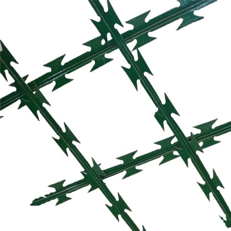 Welded razor barbed wire mesh fence / Welded Mesh Panel Longming Razor Mesh