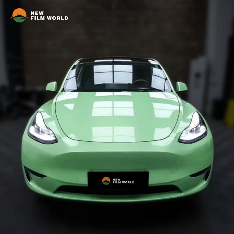 PET Ultimate Gloss Green Car Wrap Film car wrapping film vinyl Stickers High Glossy car wrap vinyl film