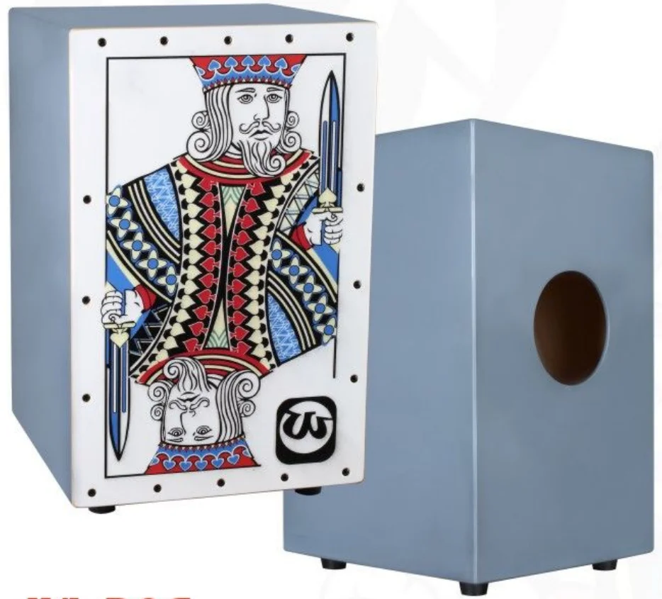 2021 Walter Colourful Cartoon Body WoodWholesale Percussion Wooden Drum Musical Instruments ,poker special design cajon