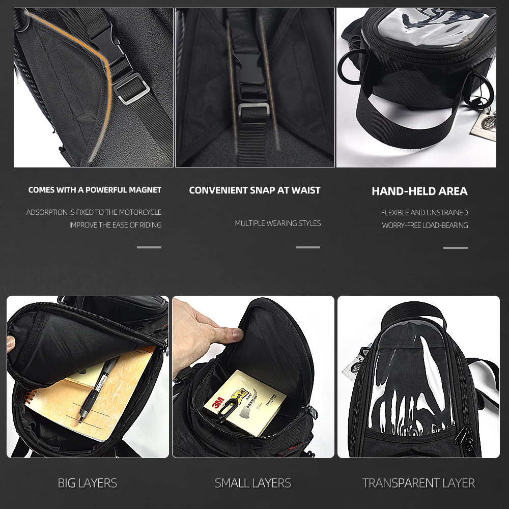 Motorcycle bags for sale Magnetic Oil Fuel Tank Bag Touch Screen Motorcycle Accessories bag