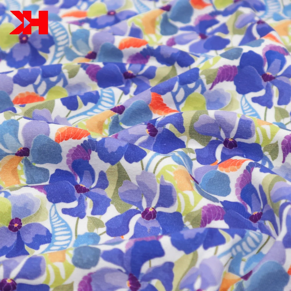 Kahn Custom Design Lycra Knitted Stretch Cotton Spandex Jersey Fabric