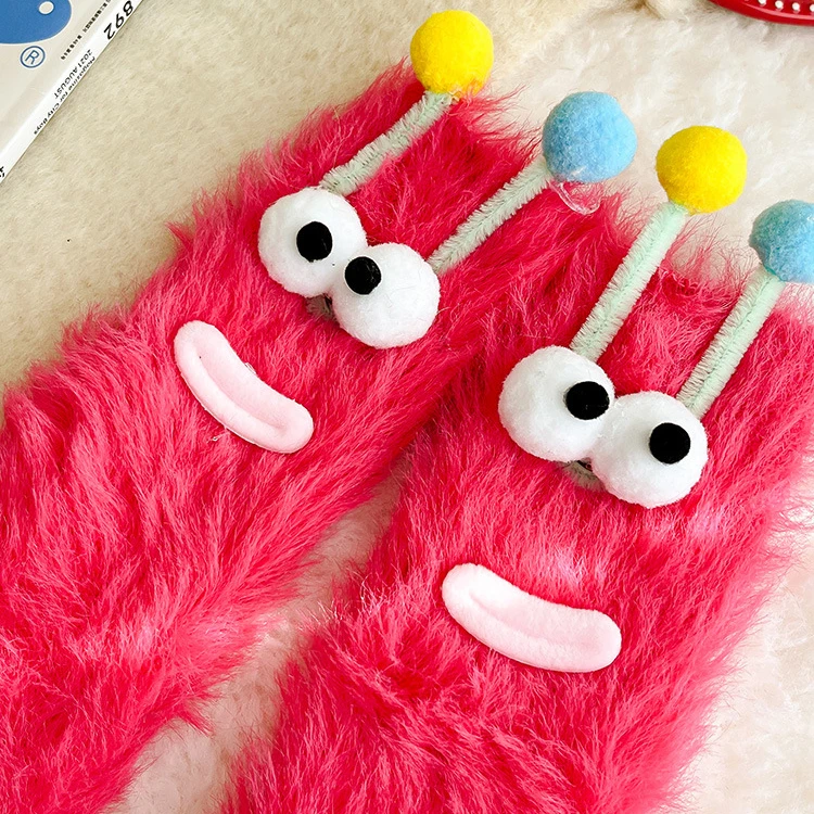 Designer Sleeping Fuzzy Cute Animal Socks Winter Home Warm Plush Couple Sock Novelty Funny Fluffy Soft Slipper Socks for Women