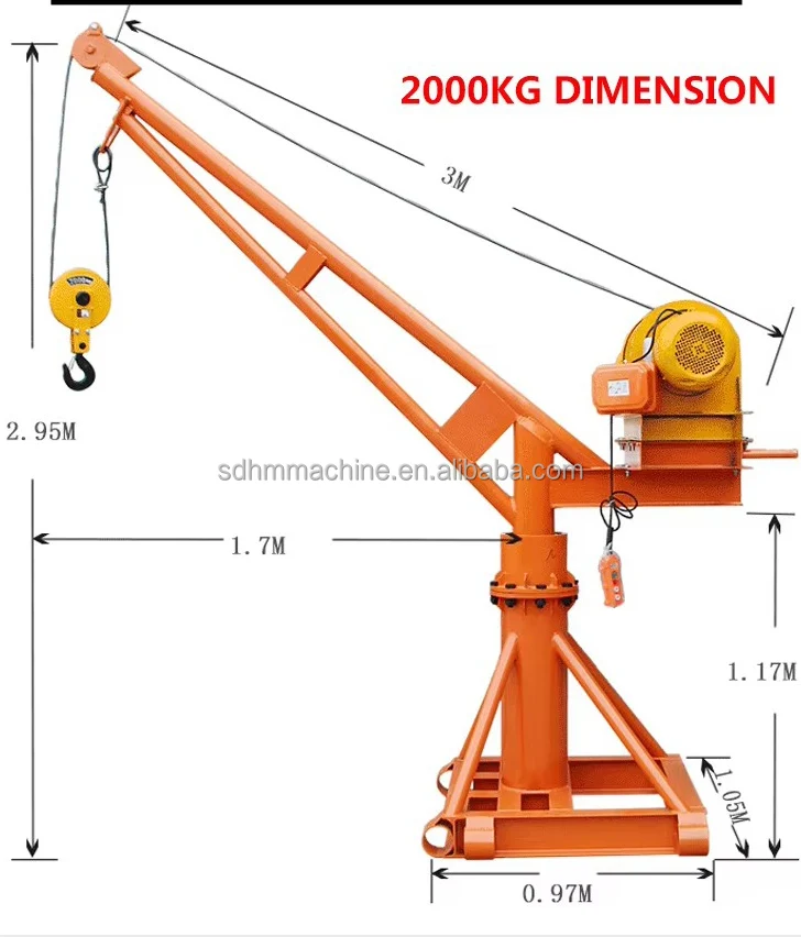 100200kg mini crane 360 degree Rotation Mobile telescopic crane mini crane 200kg 300kg 400g 500kg
