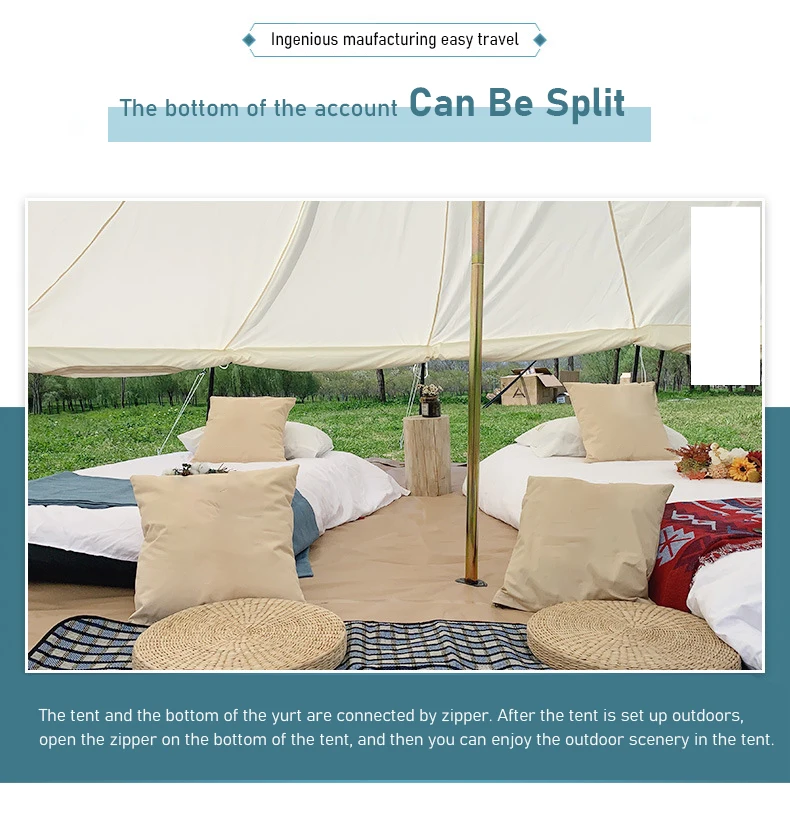 High Quality Outdoor Waterproof Camping 3 Season Yurt Luxury Outdoor Glamping Mongolian Yurt Tent