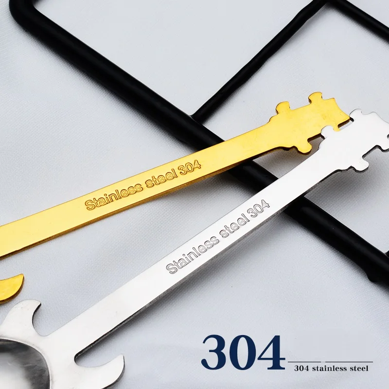 
Unique Guitar Shape Colorful Stainless Steel Small Coffee Spoon Dessert Sugar Spoon Flatware Cutlery Set for Party 