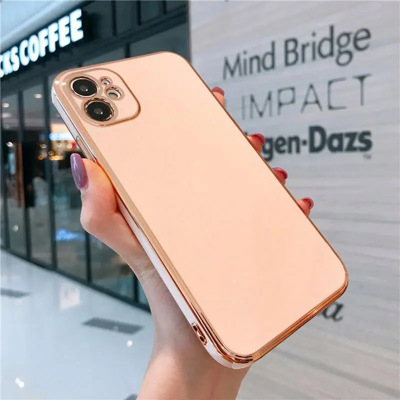 Wholesale  Lens Protector Anti-Fall Phone Back Cover Shockproof Plating Phone Case For iPhone 13 12 11 Mini Pro Max