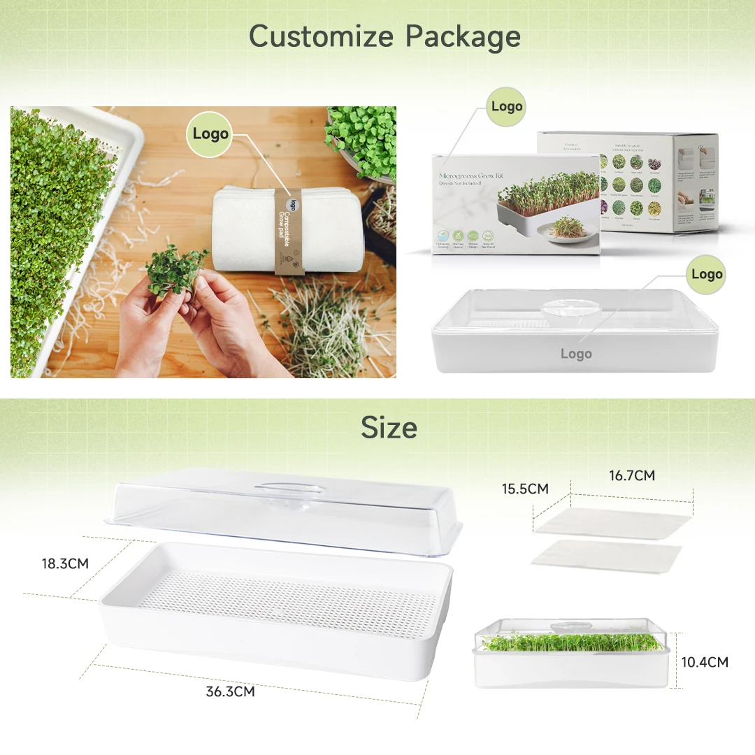 Microgreen seeds sprouting kit grow smart garden 3 herb garden for window planter box Soilless germination planting paper