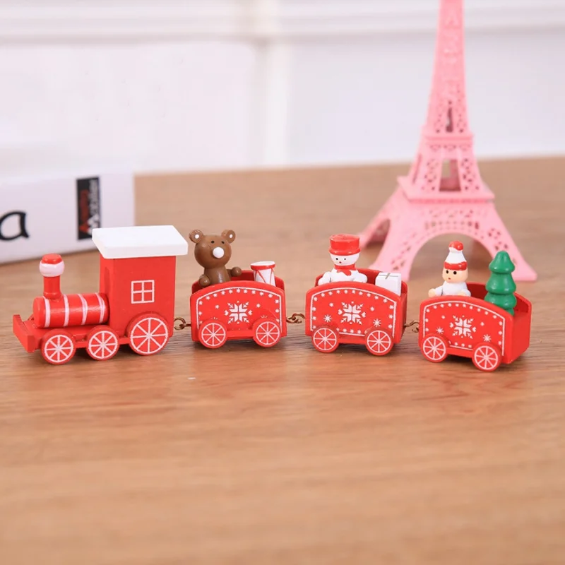 
Wooden Christmas Train Festival Gifts for New Year Children Toys Xmas Decoration 