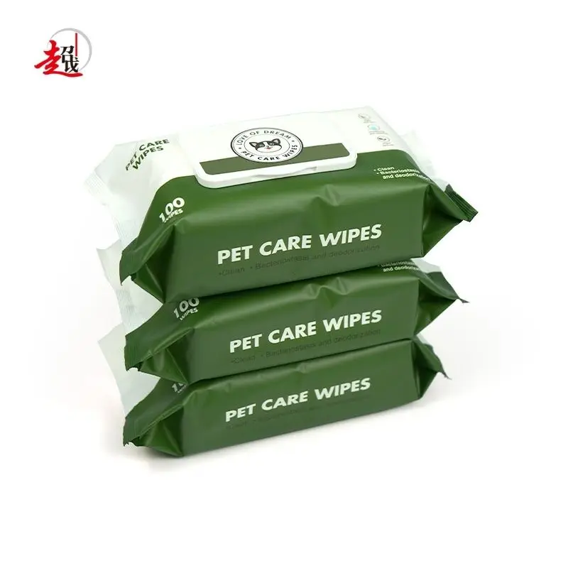 Eco-Friendly Bio Degradable Custom Label Printed Organic Water Pet Wet Wipes for Dog Wet Tissues