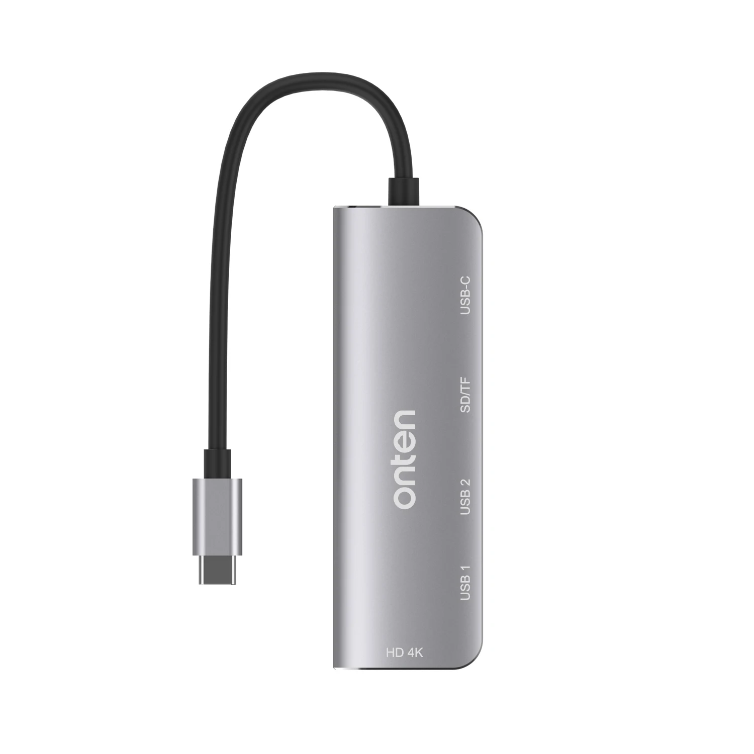 Onten Wholesale 6 in 1 USB C Docking Station Adapter with 4K HDTV Multiport USB3.0 TF PD SD Reader All in 1 Type C Hub OTN-95116