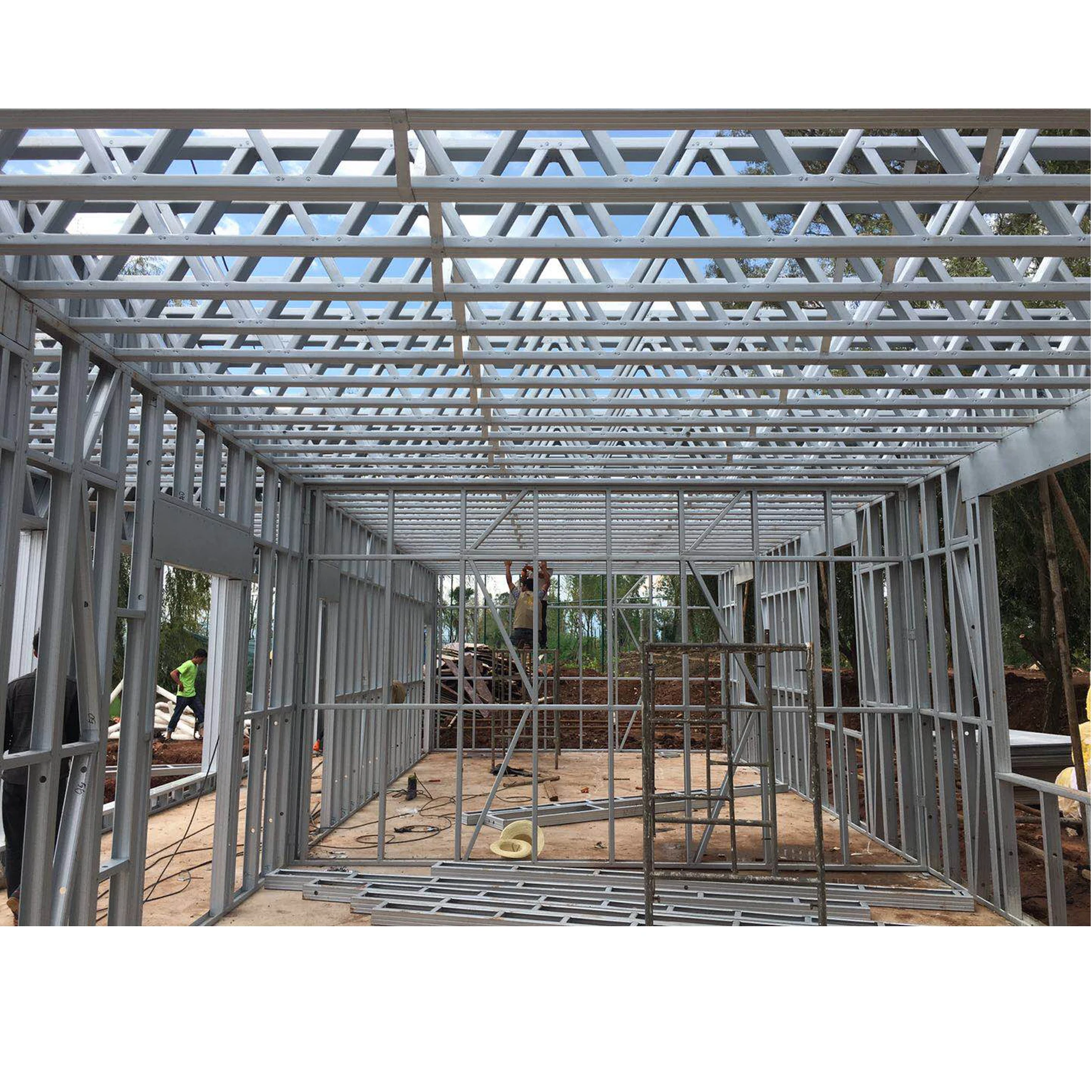 Ready made luxury prefabricated houses light steel customized villas low-cost light steel structure houses for office use