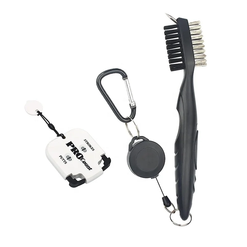 Golf Accessories Set ABS Mini Golf Score Shot Stroke Counter Plastic Golf Club Brush Headcover GPS Convenient Easy to Clean
