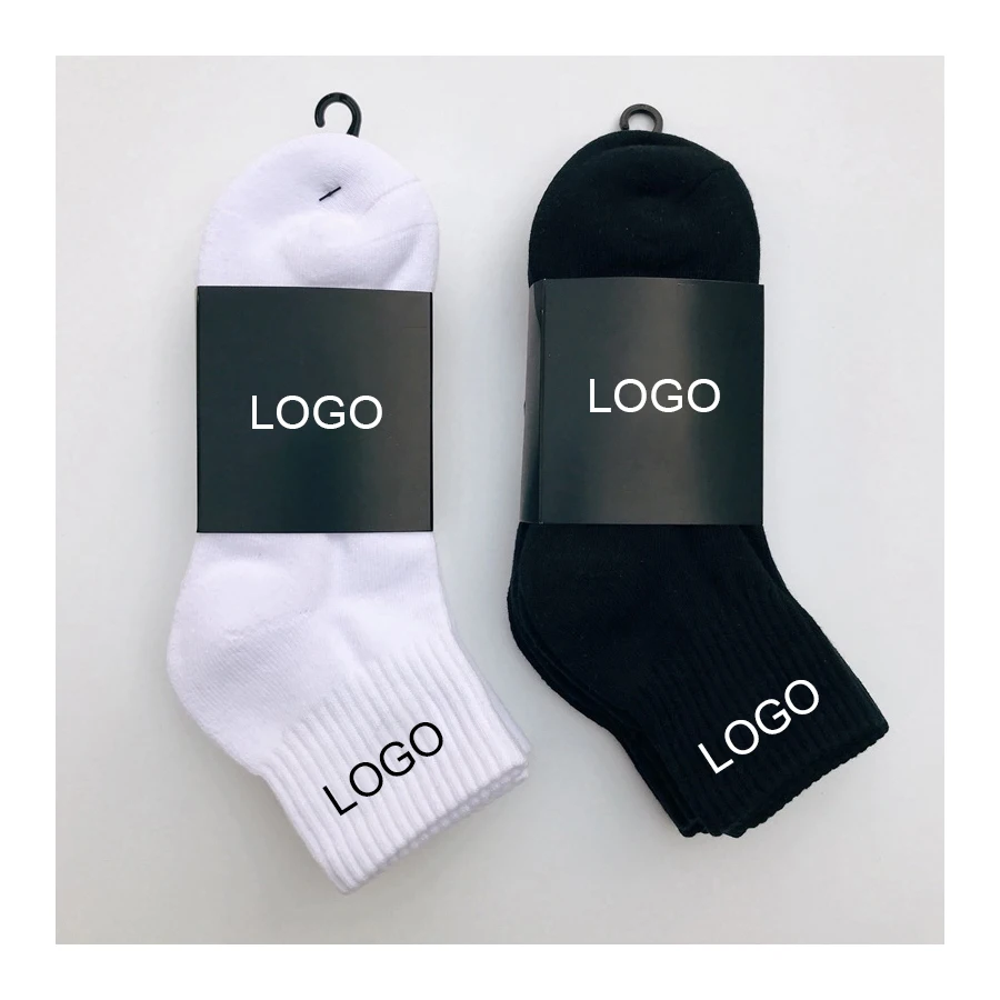 High Quality Low Moq Custom Logo Sports Unisex Athletic Ankle Cotton Custom Socks Men
