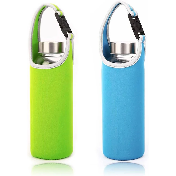 Portable Outdoor Water Cup Protector Insulation Cup Sleeves Insulated Bottle Sleeve Neoprene Water Bottle Bag with Buckle Handle