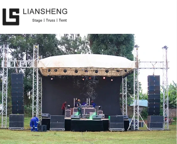 Outdoor Aluminum Truss System For Hanging Speakers With telescopic portable stage platform