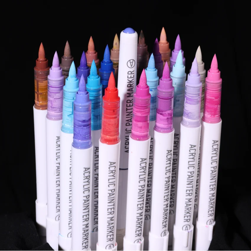 New Languo Direct Liquid Acrylic Drawing Painting Art Marker Pen With Soft Tip
