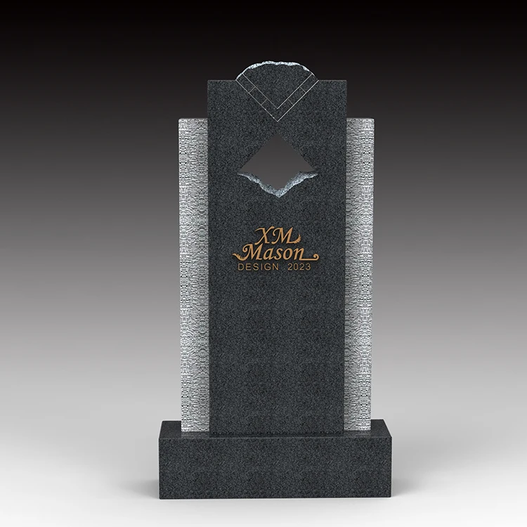 India Black Granite Stone Heart Shaped Cemetery Monument Et Sentiment Business for Sale