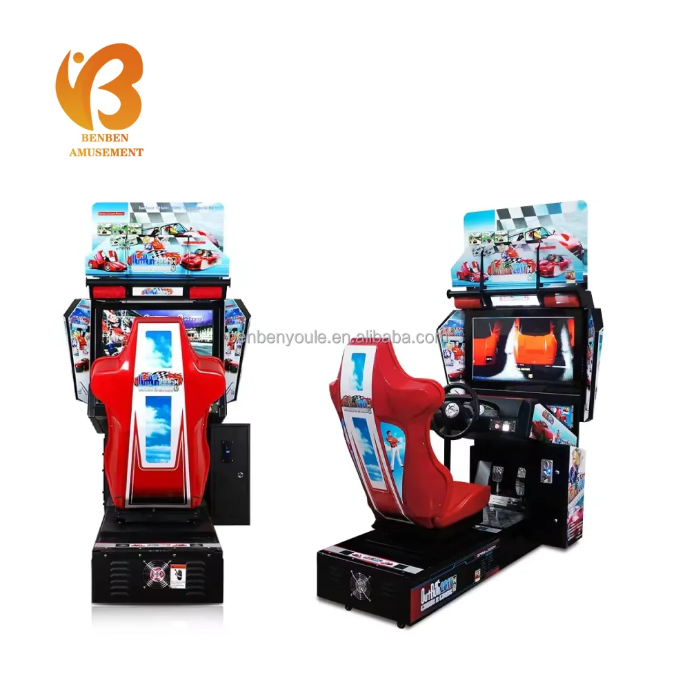 2024 Popular Hot Selling Arcade Coin Operated Games 32' Lcd Kid Outrun Racing Game Machine