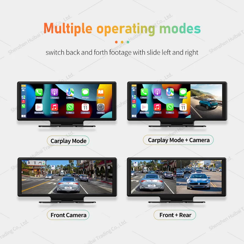 UHD 4K WIFI  Dashcam Wireless Carplay & Android Auto Rearview Car DVR GPS Night Vision Voice Control Video Recorder Black Box