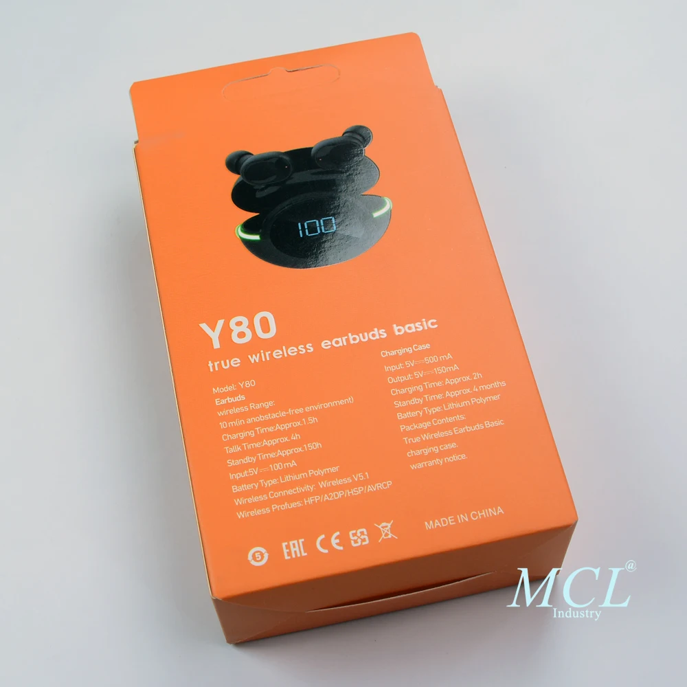 New Tws y80 Touch Earbuds Handsfree Wireless Headsets Led Sports Noise Cancelling Headphones Gaming in-earEarphones Auriculares