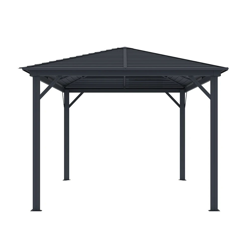 high quality waterproof beautiful  permanent outdoor grill metal roof gazebo