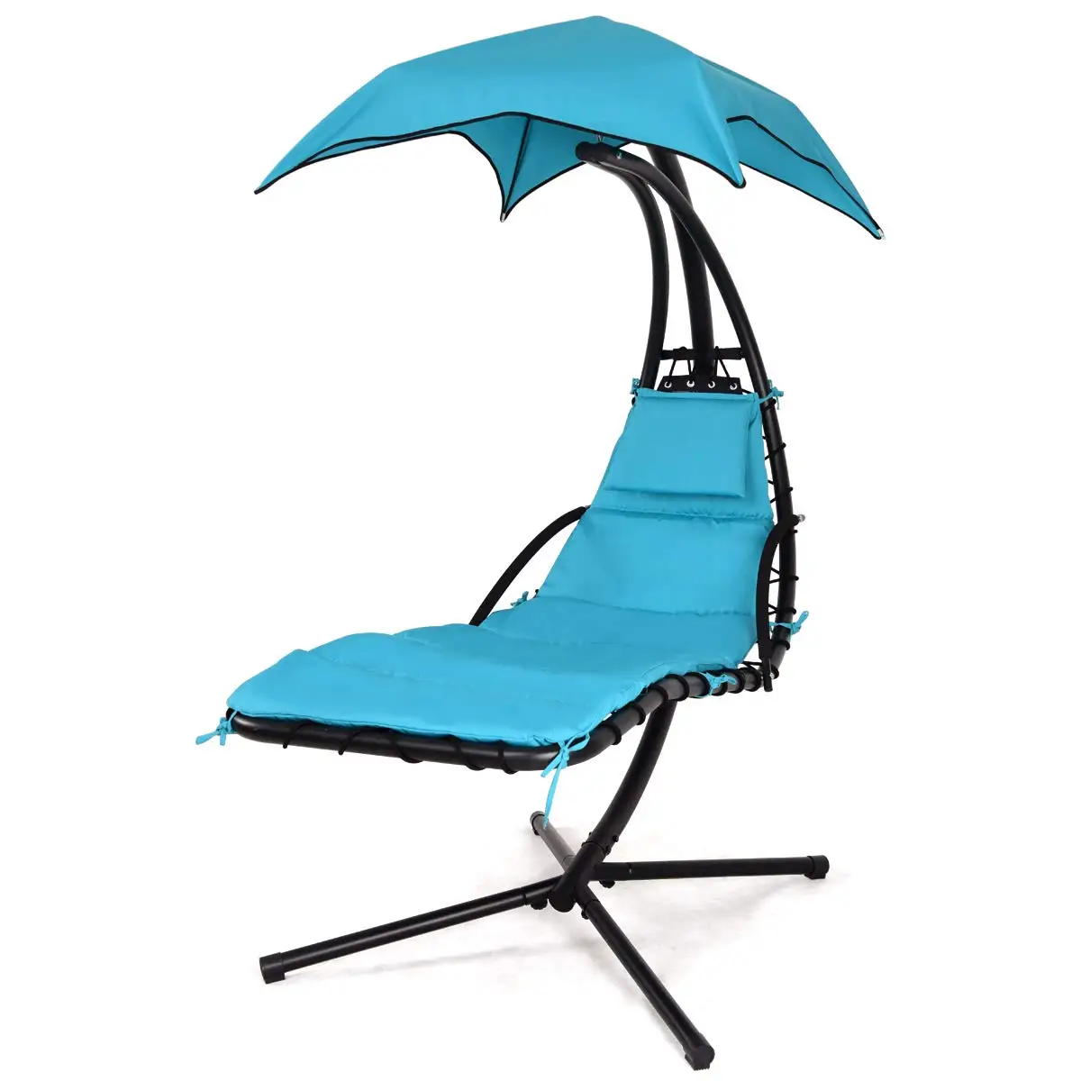 
Hot sale outdoor swing chair with built-in pillow and removable canopy suitable for gardens, beaches, decks and swimming pools 